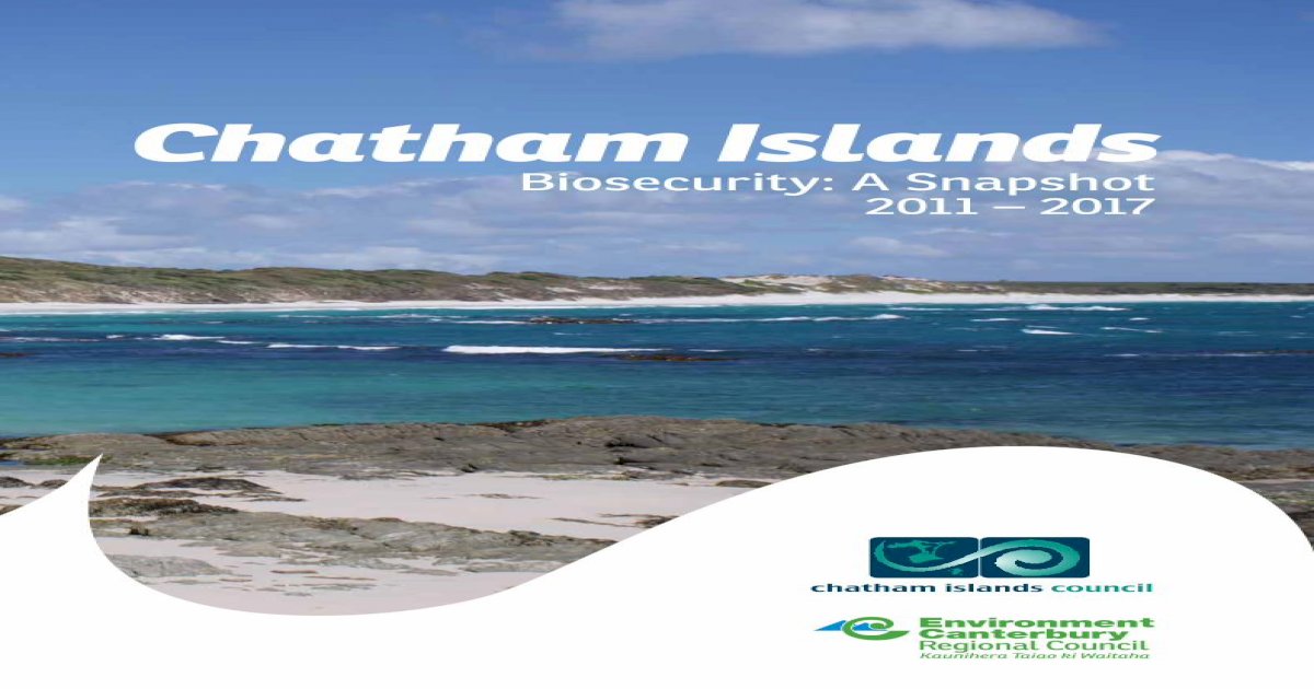 Chatham · PDF fileOf the 11 islands that make up the Chathams group ...