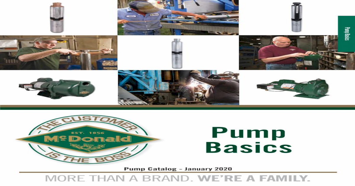 Pump Basics - Well Pump Systems | R.C. Worst & Co - [PDF Document]