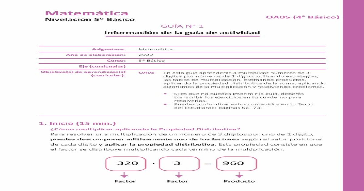 Matemática Curriculum Nacional Mineduc Chile [pdf Document]