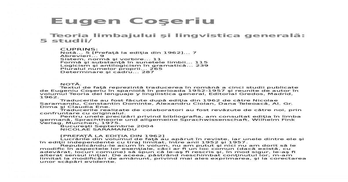 Eugeniu Coseriu Teoria Limbajului Si Lingvistica Generala 05