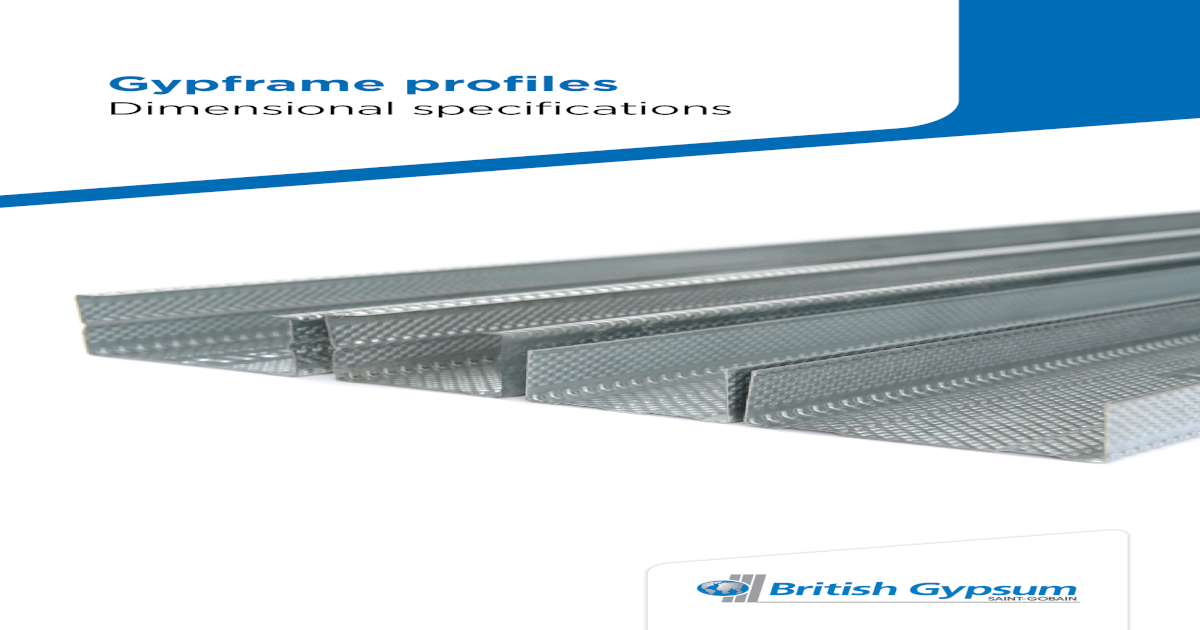 Gypframe Profiles Dimensional Specifications Media Files
