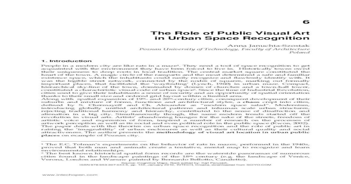 The Role of Public Visual Art in Urban Space · PDF