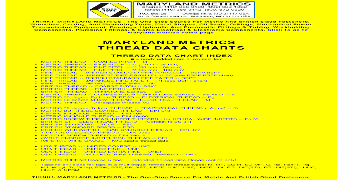 Maryland Metrics -- Thread Data Charts - [PDF Document]