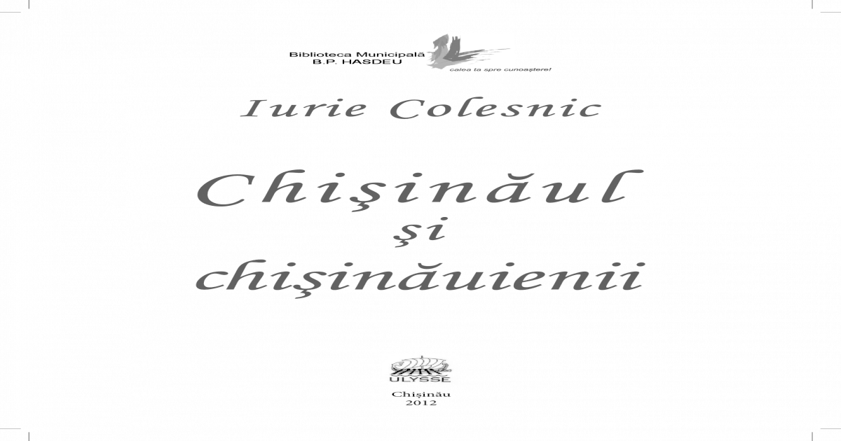 Chisinau Si Chisinauenii Pdf Document