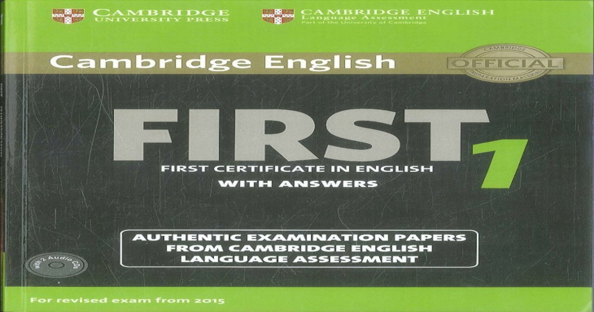 First certificate english 1 cambridge revised exam from 2015 + Audio ...